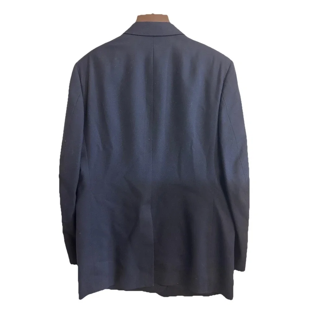 Arnie Suit Coat Deep Navy Blue Blazer Mens 44 Vtg 70s Sport Jacket Wool
